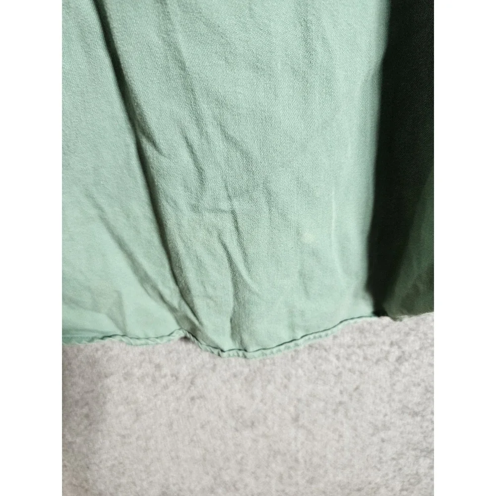 Vintage Levis Denim Button Up Shirt Mens Large Green Cotton Pockets Long Sleeve‎